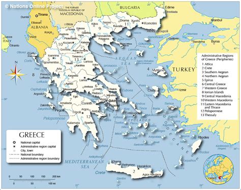 Map of Greece with islands